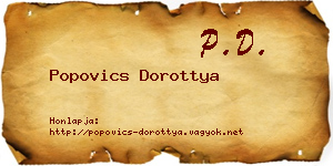 Popovics Dorottya névjegykártya